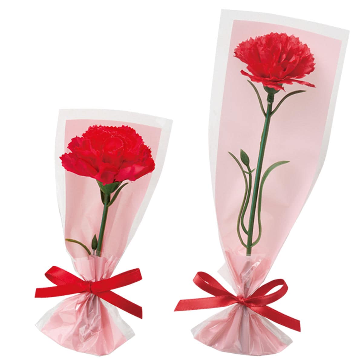 20個 一輪カーネーション造花ブーケ 長さ15cm