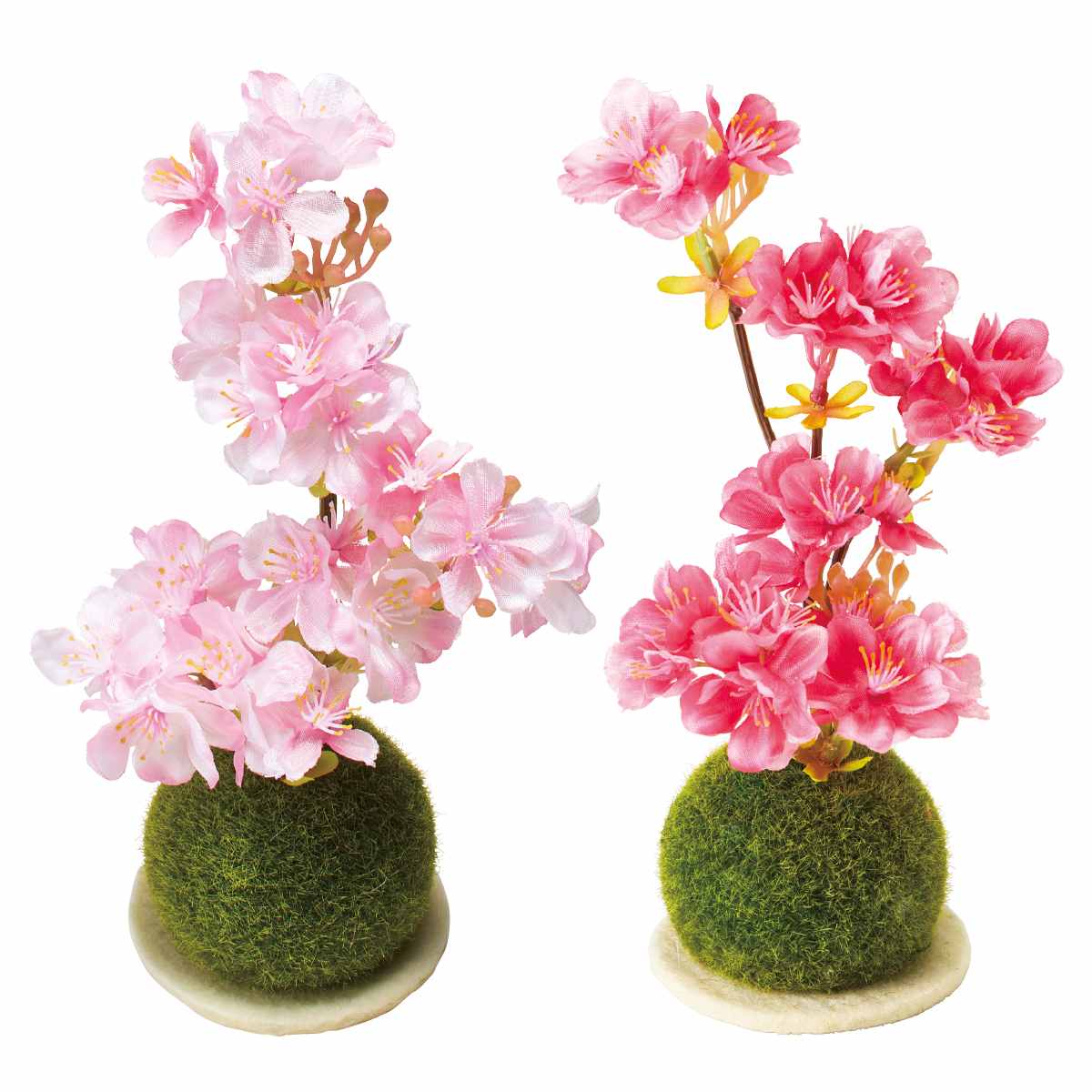 苔玉桜アレンジ 高さ22cm　(造花) ソフトピンク