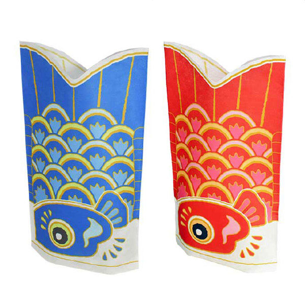 【20枚】不織布ぬり絵ギフトバッグ こいのぼり ブルー