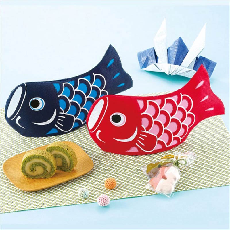 【20枚】不織布ギフトバッグ こいのぼり カーブ 赤