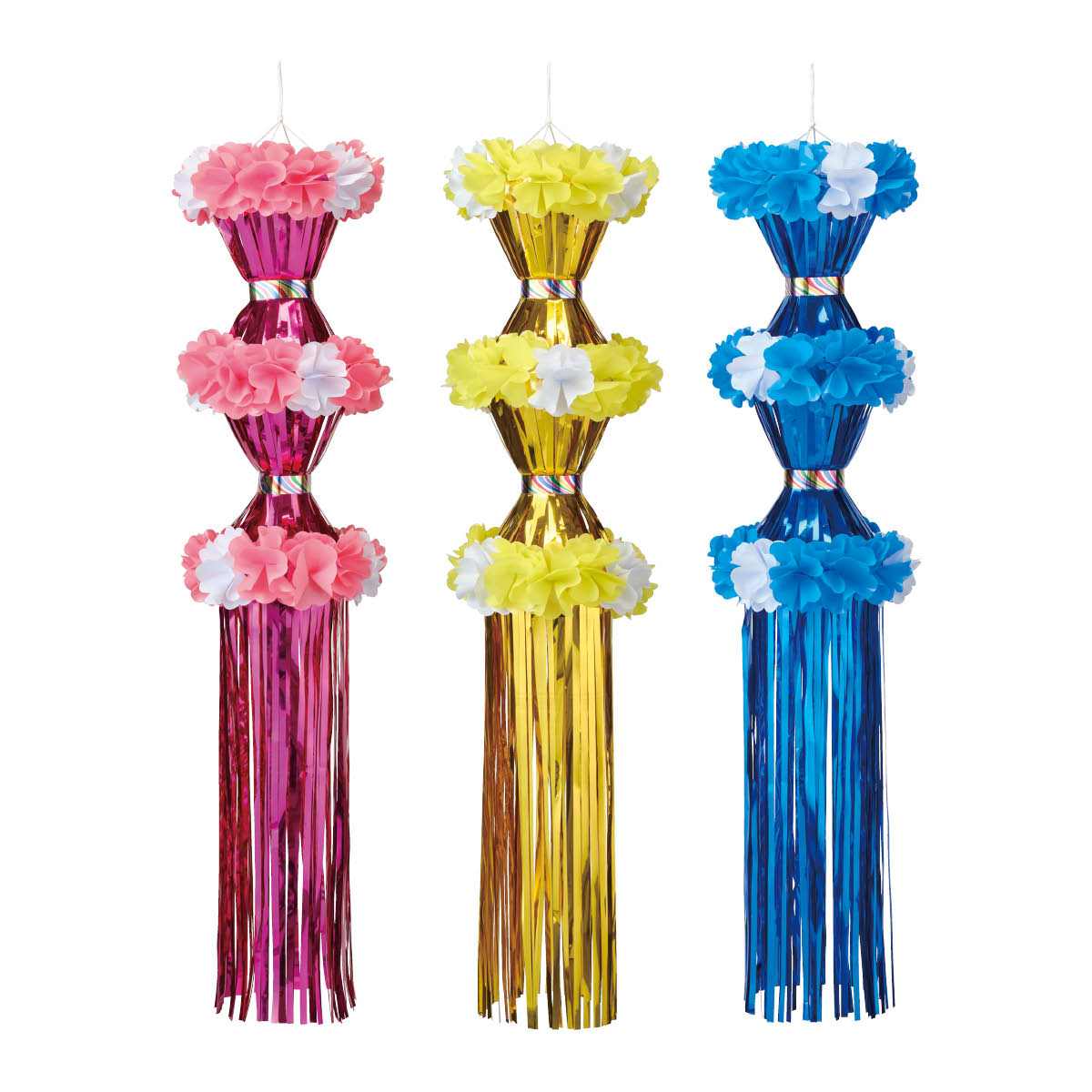 メッキ2連ツヅミ吹き流し120cm ピンク