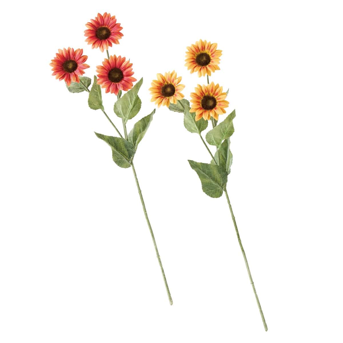 サンフラワー造花スプレー63cm ダークオレンジ