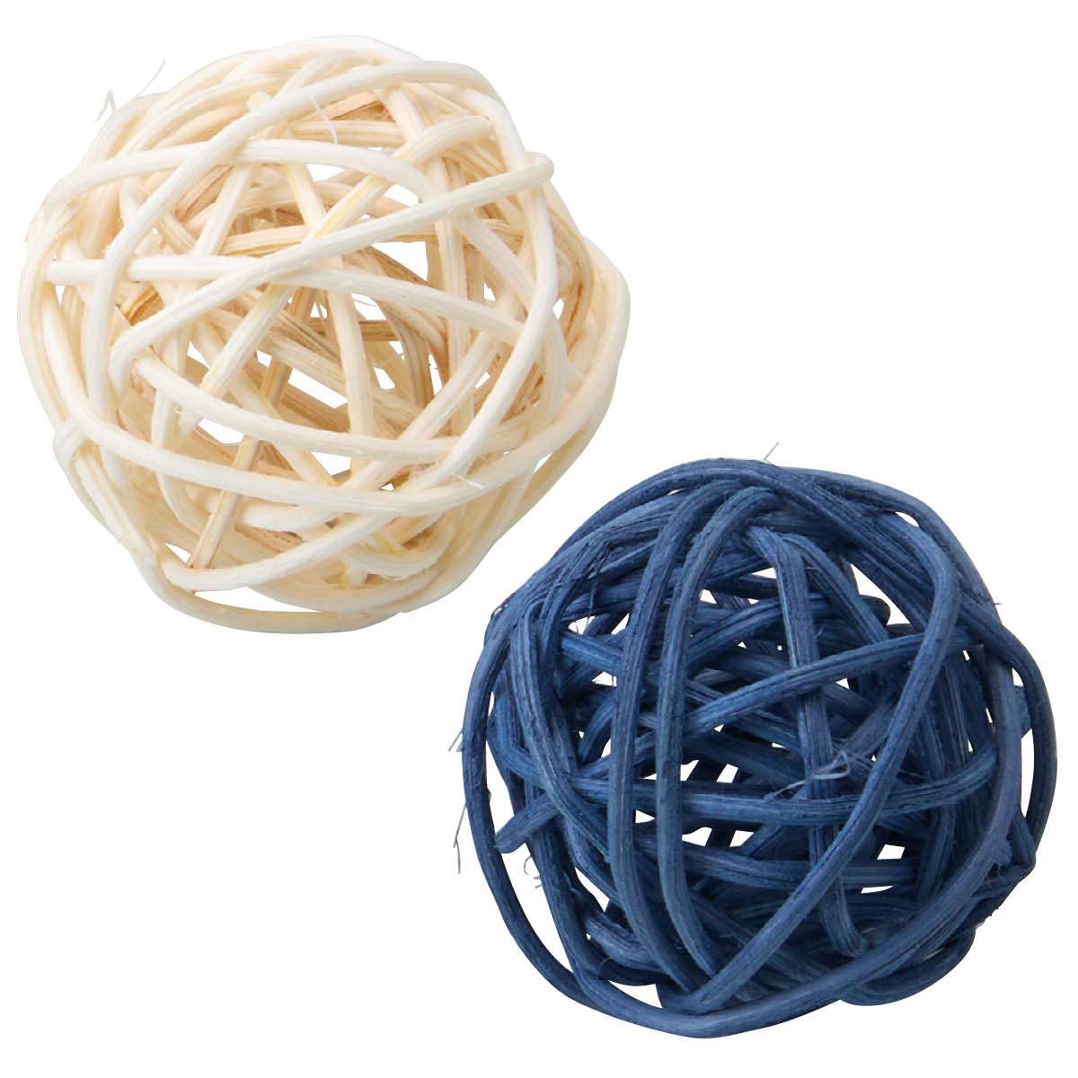 6個 ミニラタンボール4cm ホワイト