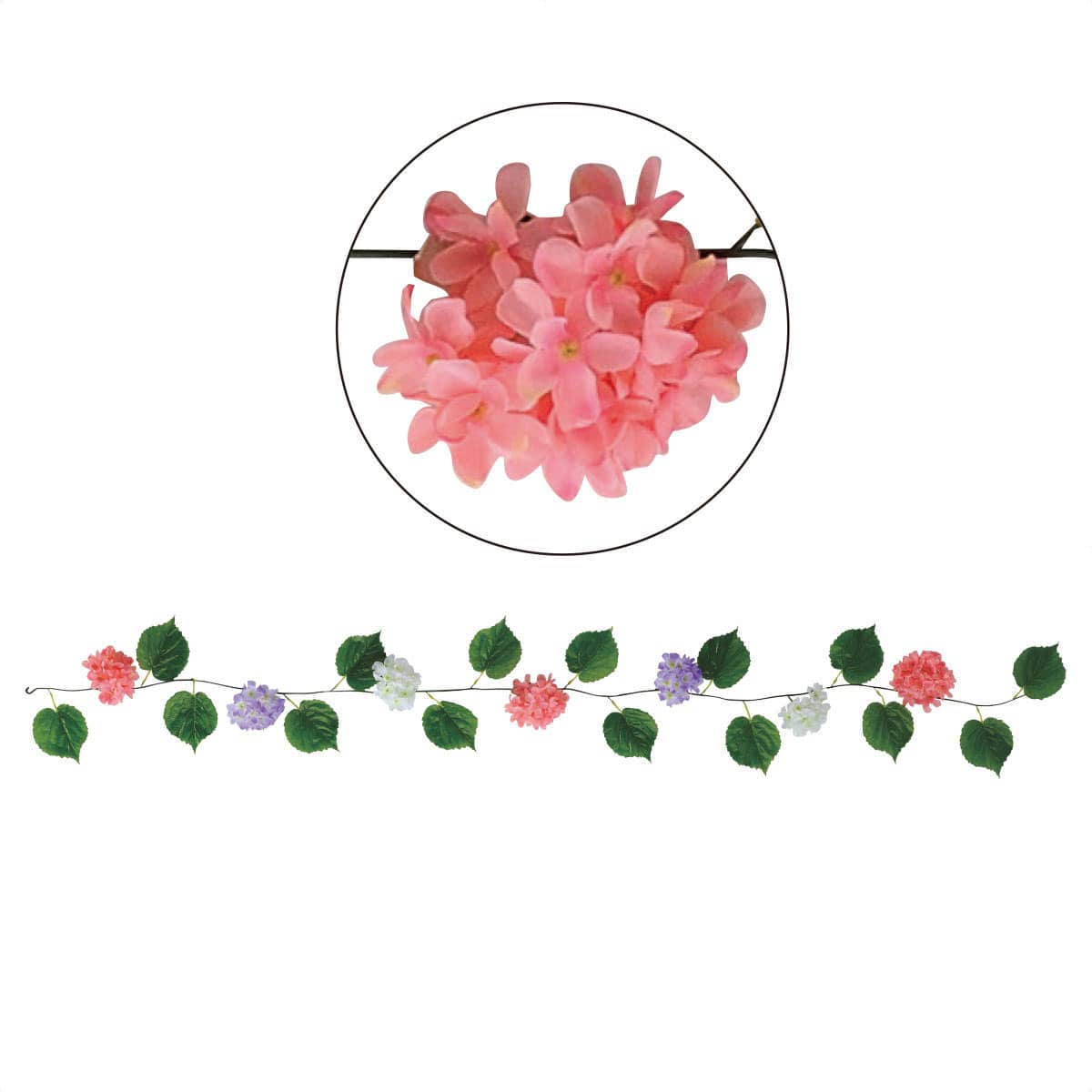 3本 あじさい造花ガーランド