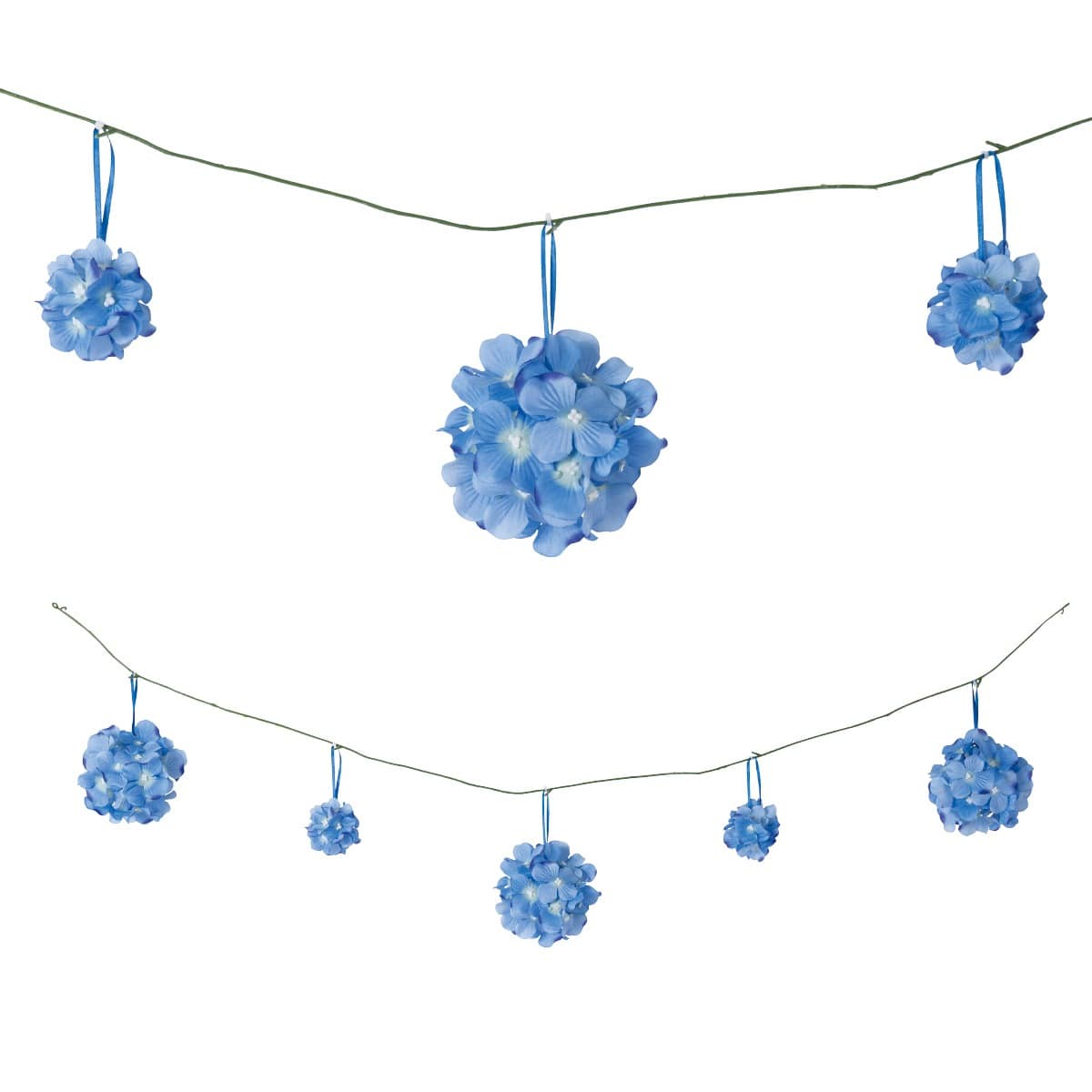 ポンポンあじさい造花ガーランド