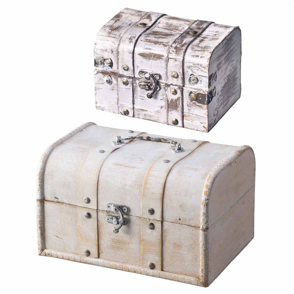 木製トランクボックス ホワイト S