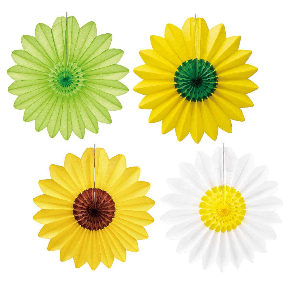 ハニカムハンガー フラワーファン 67cm ライトグリーン