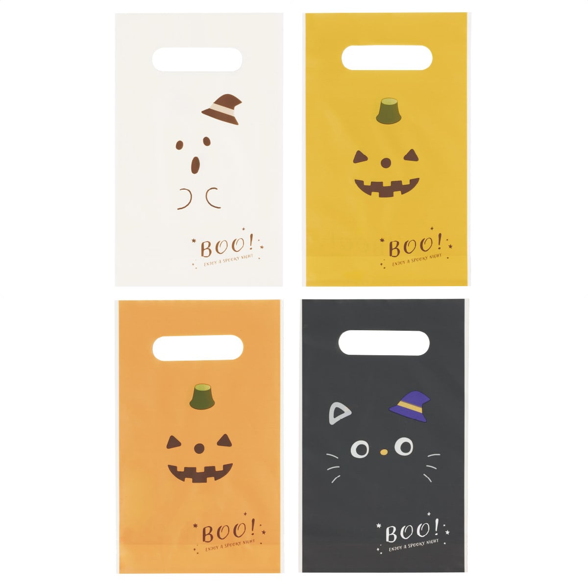 30枚 手提げポリ袋ソフト型 ハロウィン おばけ&かぼちゃ