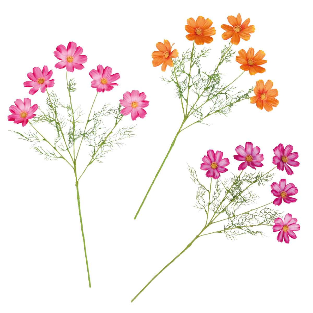 6本 サテンコスモススプレー70cm(造花) ピンク