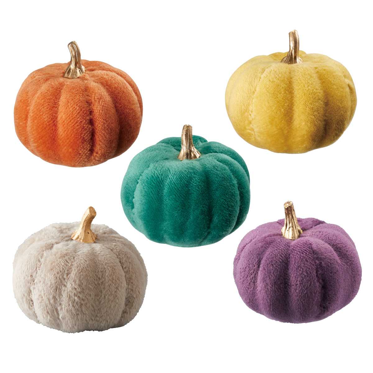 2個 ファブリックパンプキン ミニ 幅8cm オレンジ