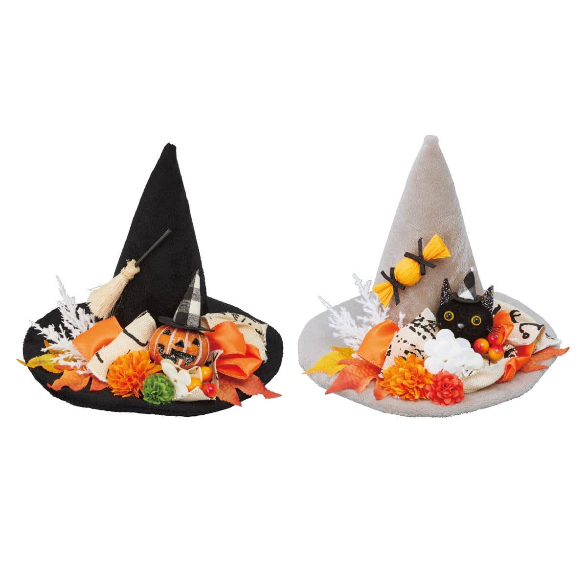 ハロウィンハットアレンジ幅21×高さ20cm(造花) パンプキン