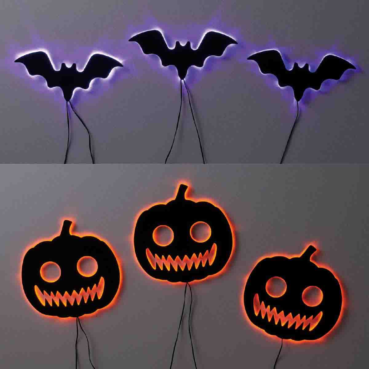 LEDシルエットモチーフライト 3連 コウモリ