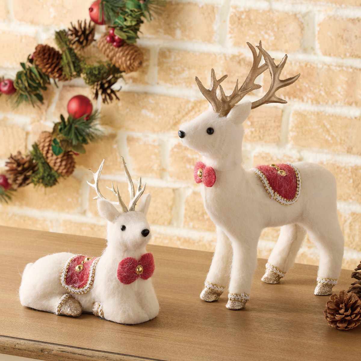 ふわふわトナカイオブジェ おすわり