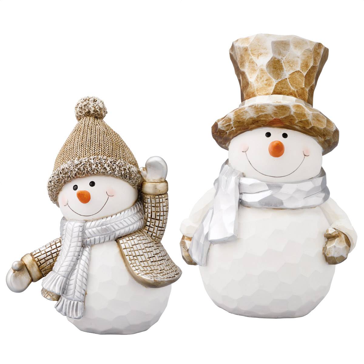 ゴールドハットスノーマンオブジェ ニット帽