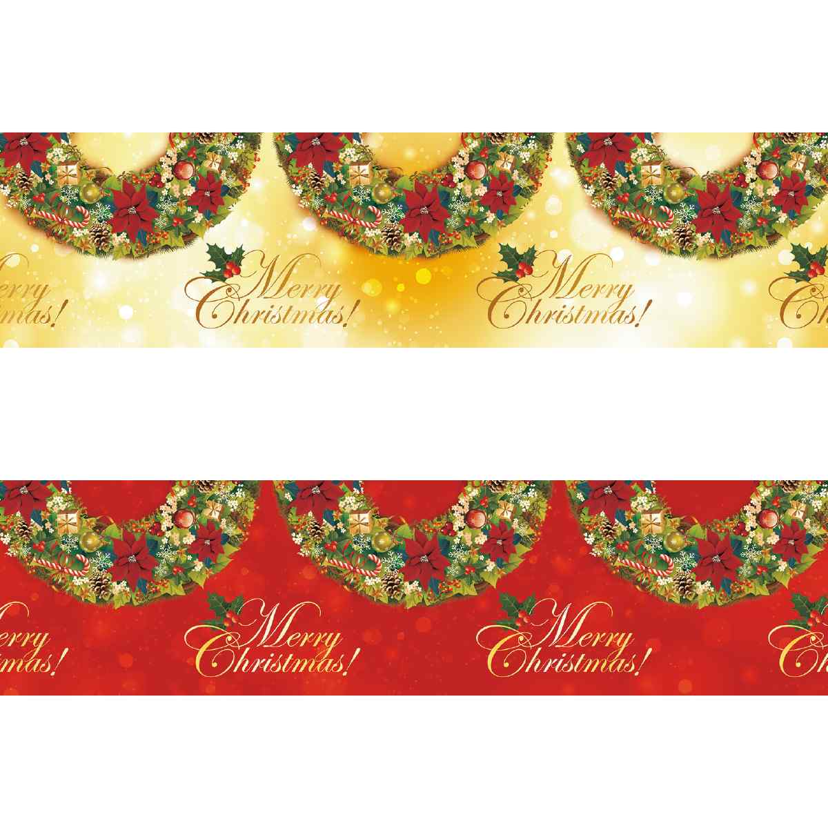 ワゴン幕 クリスマスリース ゴールド