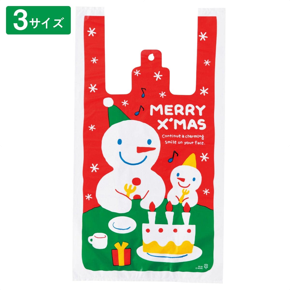 レジ袋 スノーマン 幅18×高さ35[23]×横マチ10cm