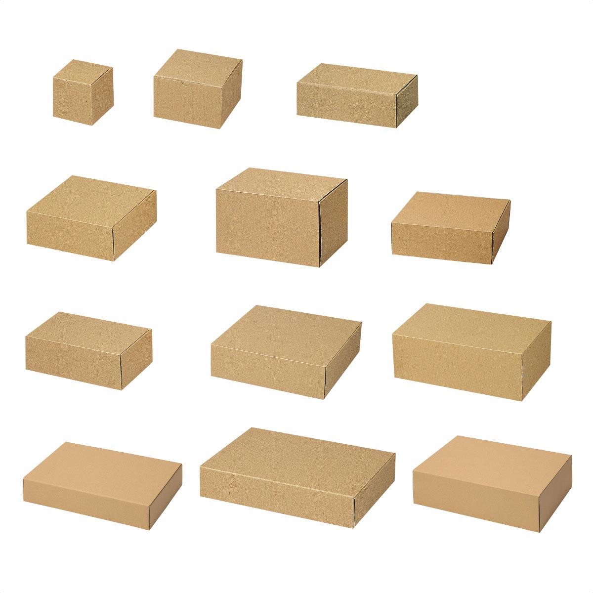 10枚 ナチュラルギフトボックス 幅10×奥行10×高さ10cm