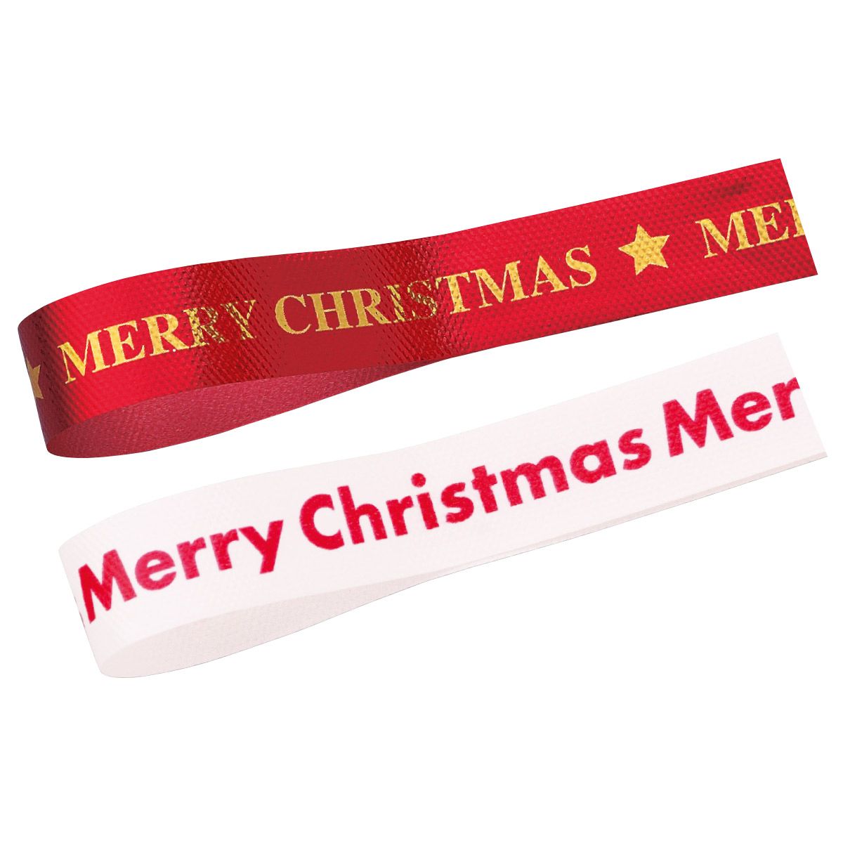 プリントカーリングリボン15mm幅×20m巻 レッド