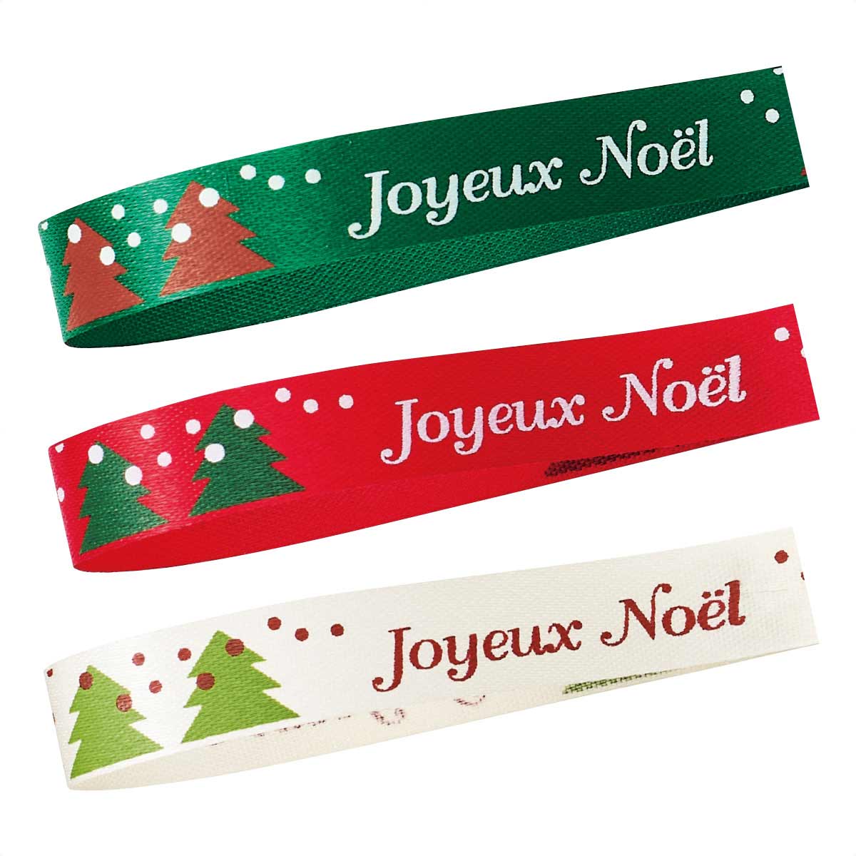 ノエルクリスマスツリー リボン12mm幅×19m巻 グリーン