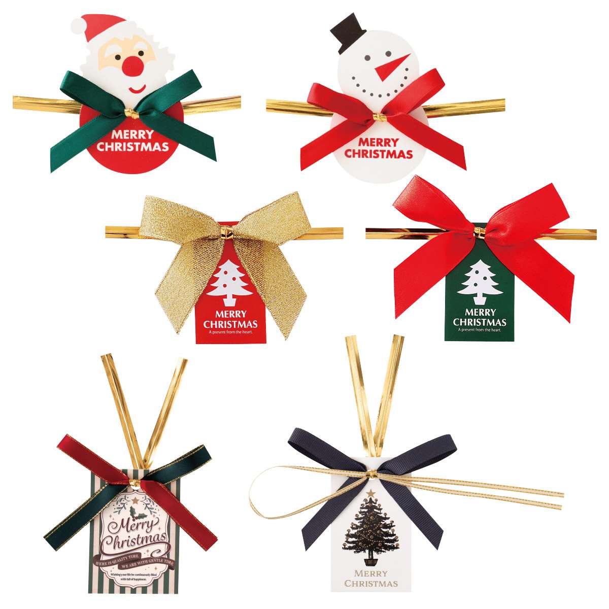 10個 クリスマスワイヤータイ サンタ