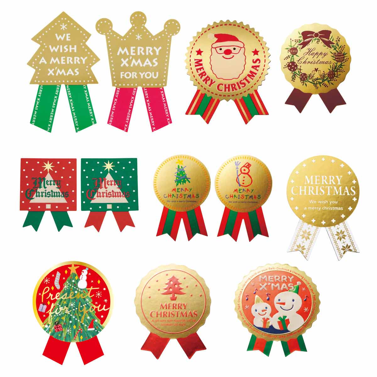 100枚 リボン型シール オーナメント