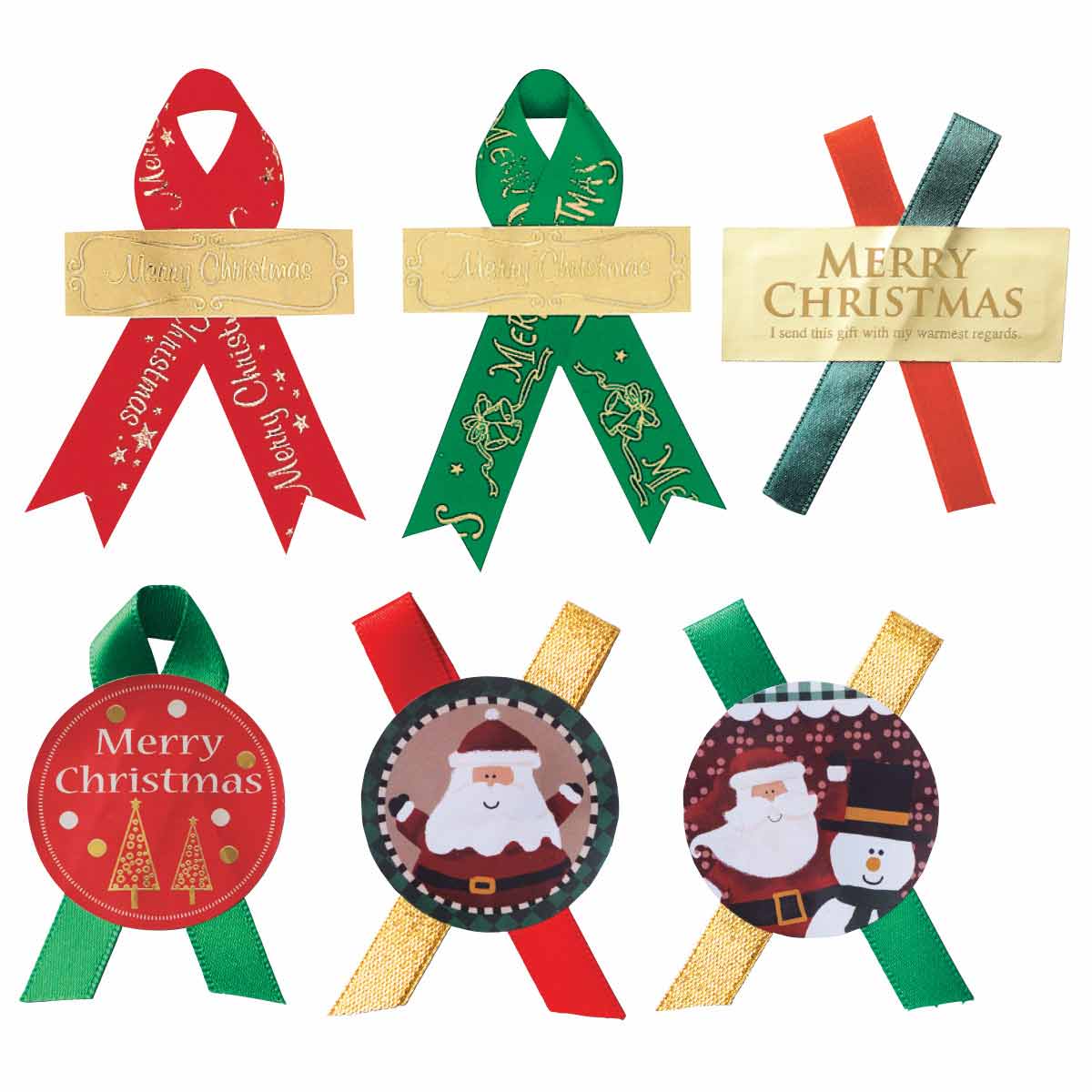 リボン付きシール レッド