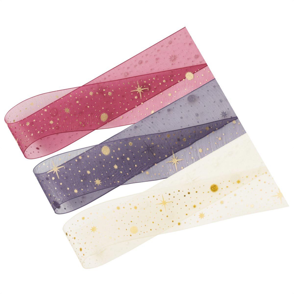 クリスタルオーガンジーリボン38mm幅×20m巻 ワイン