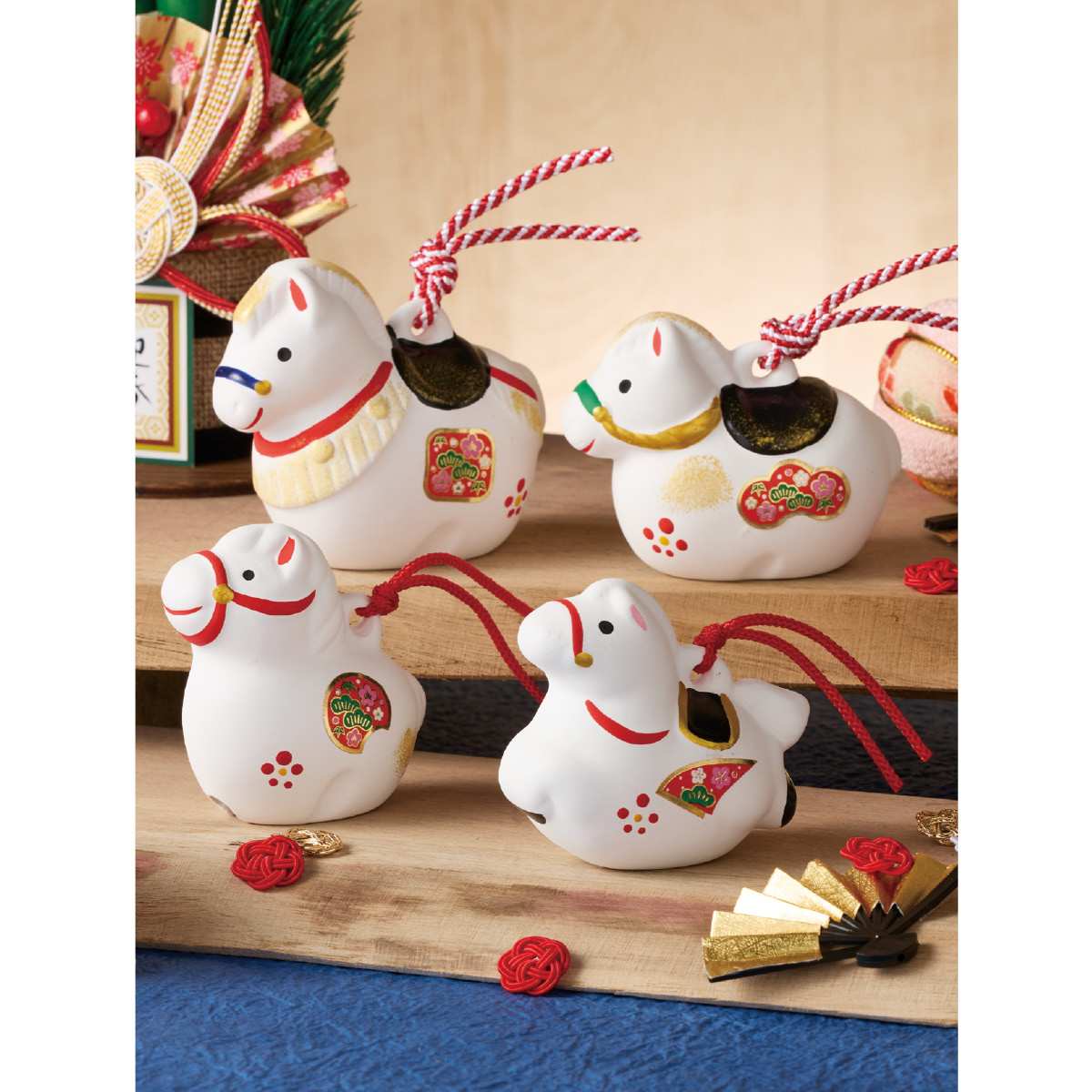 100個 吉祥の午土鈴 特小