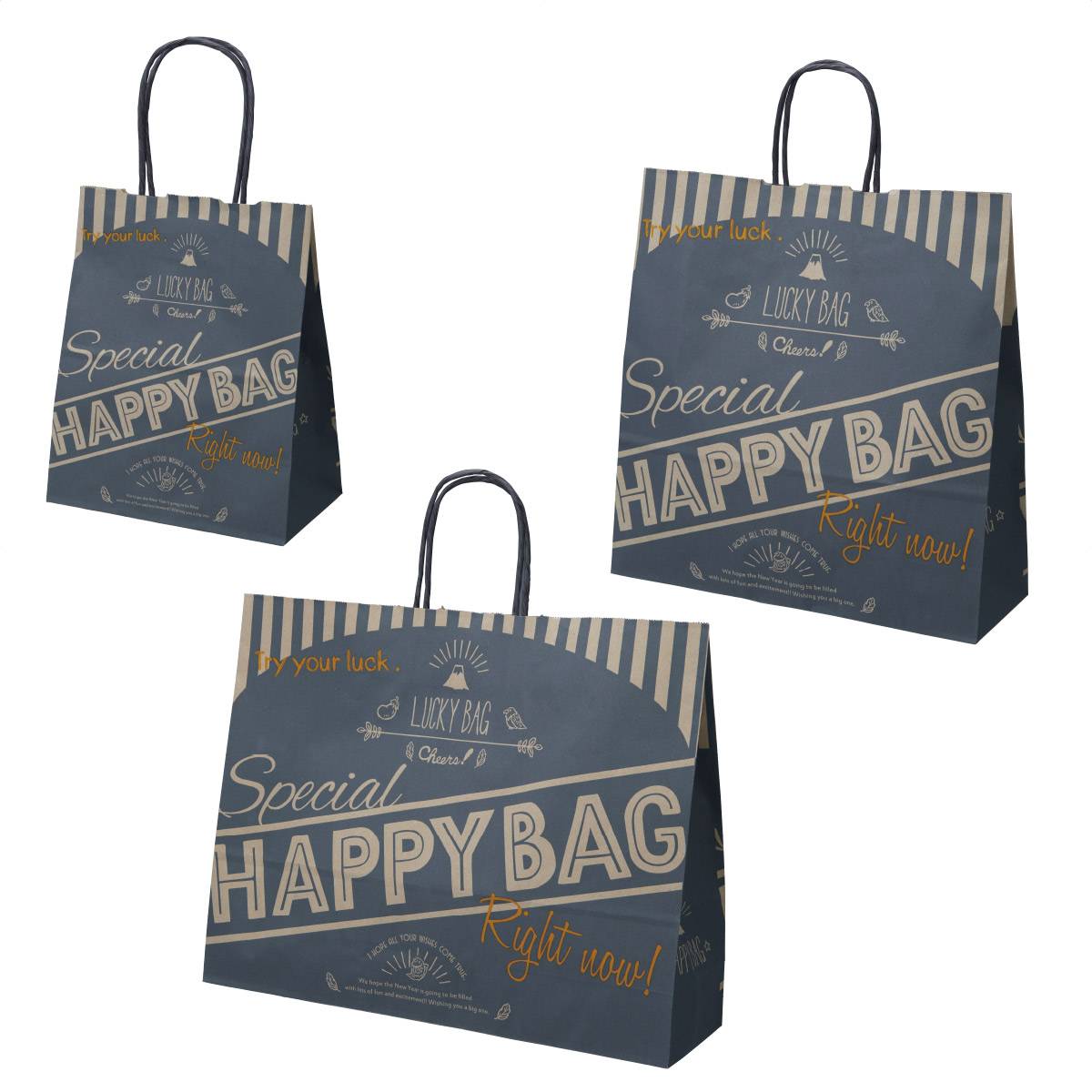 ハッピーバッグ ネイビー 幅20×奥行12×高さ25cm