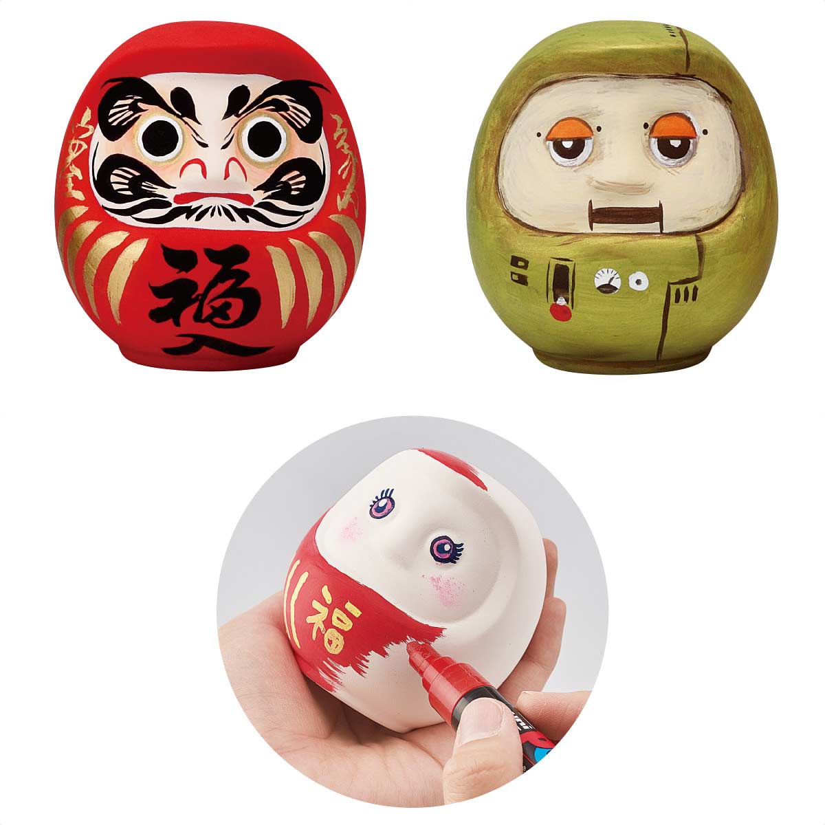 60個 らくがき貯金箱 だるま