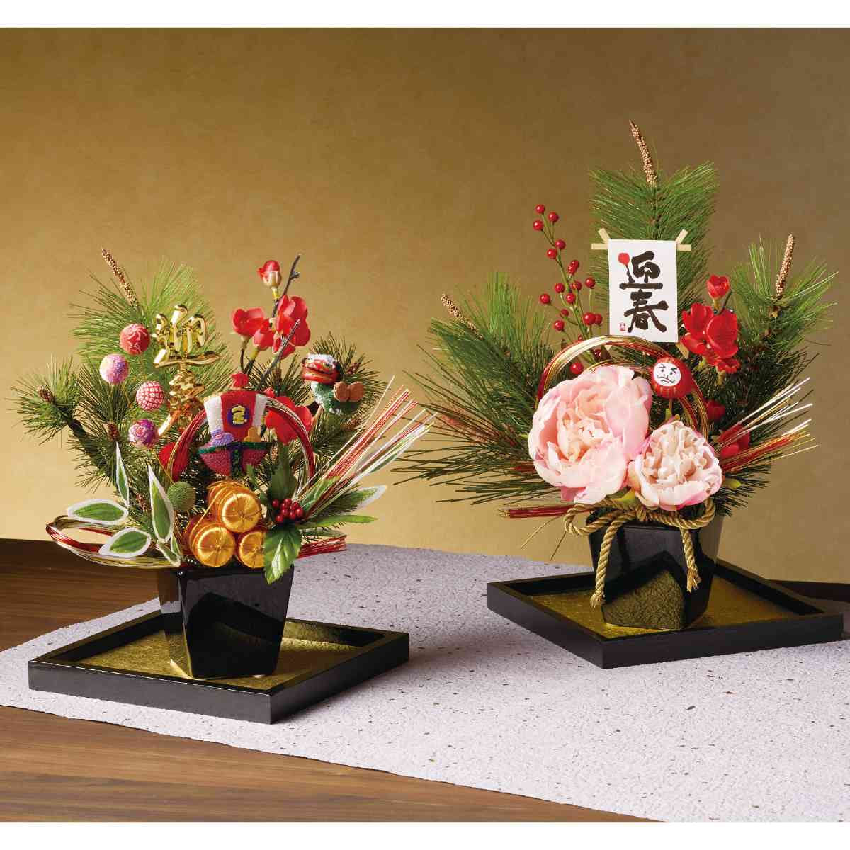 正月飾り (台座付き) 俵