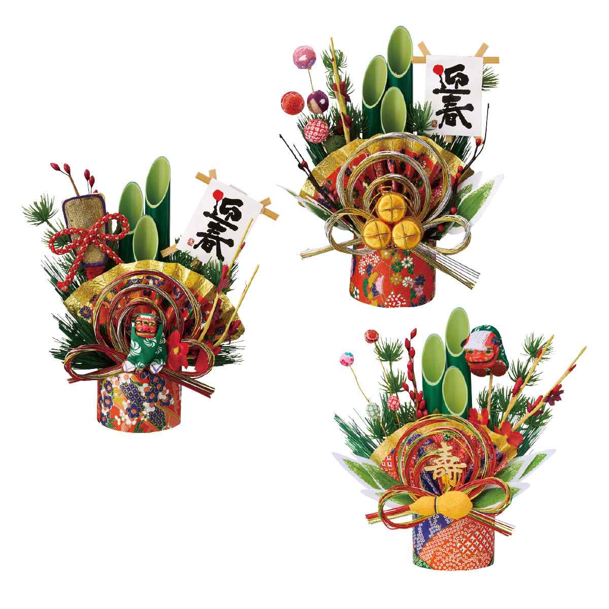 ミニモダン門松 獅子舞