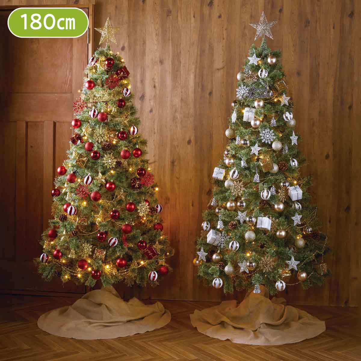 クリスマスツリーセット 180cmレッド 1セット