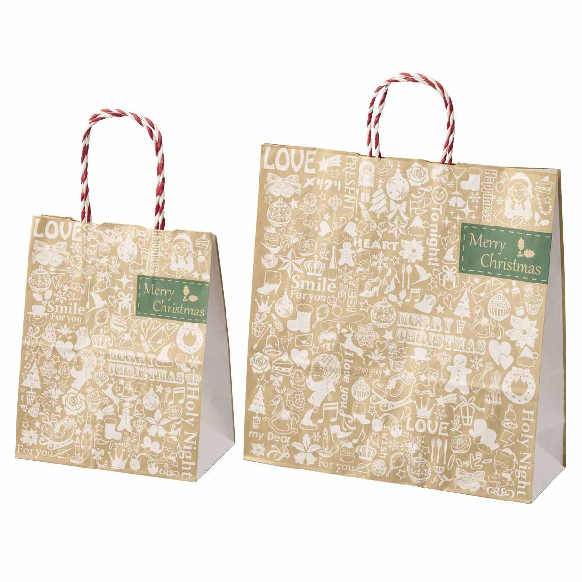 手提げ紙袋 クリスマスコレクション 20×12×25cm