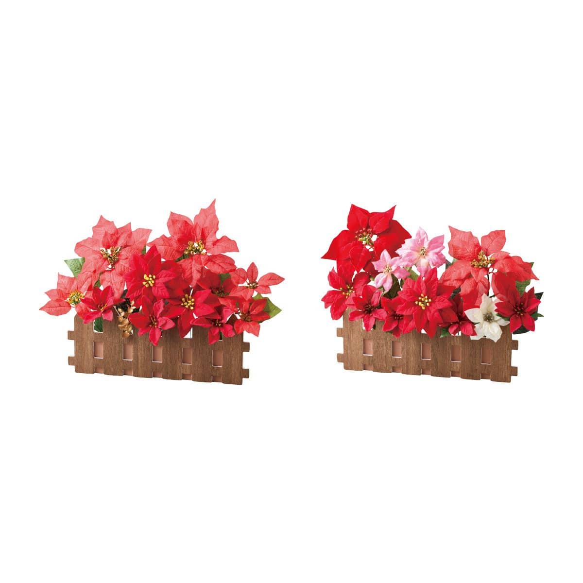 ポインセチア造花垣根アレンジ レッド