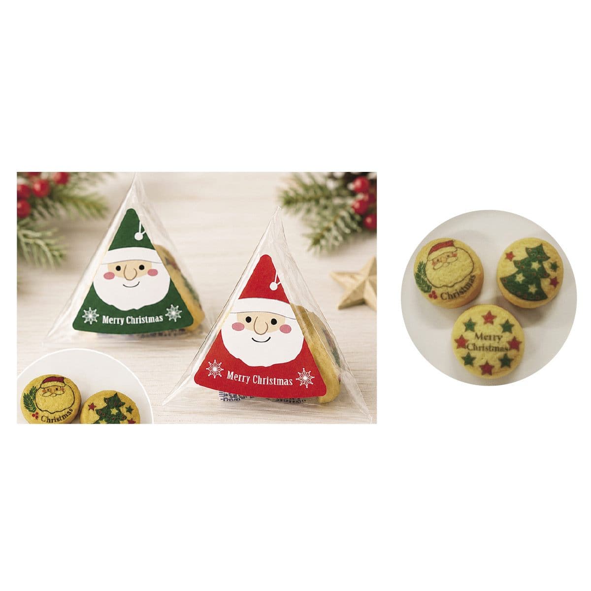 30個 サンタプリントバタークッキー