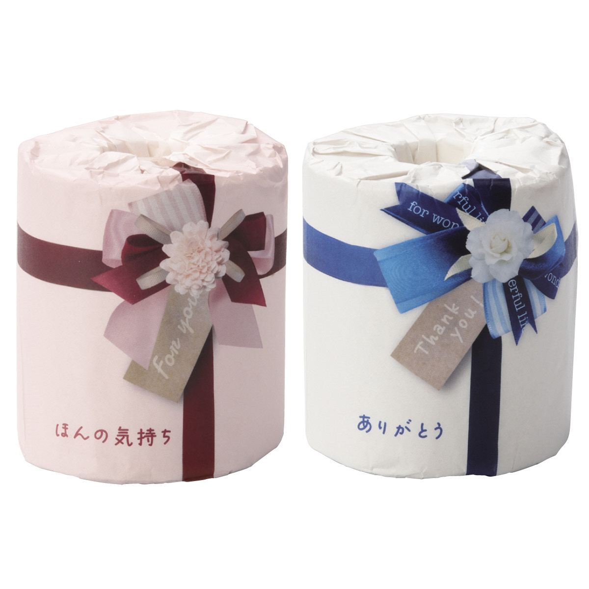 60個 感謝の気持ちトイレットペーパー ほんの気持ち(赤)