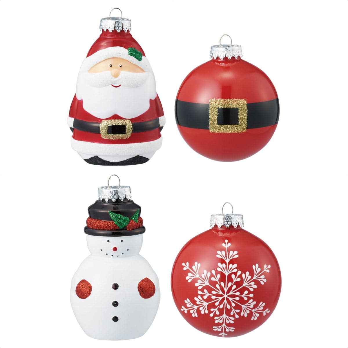 4個 キャラクターオーナメント サンタ