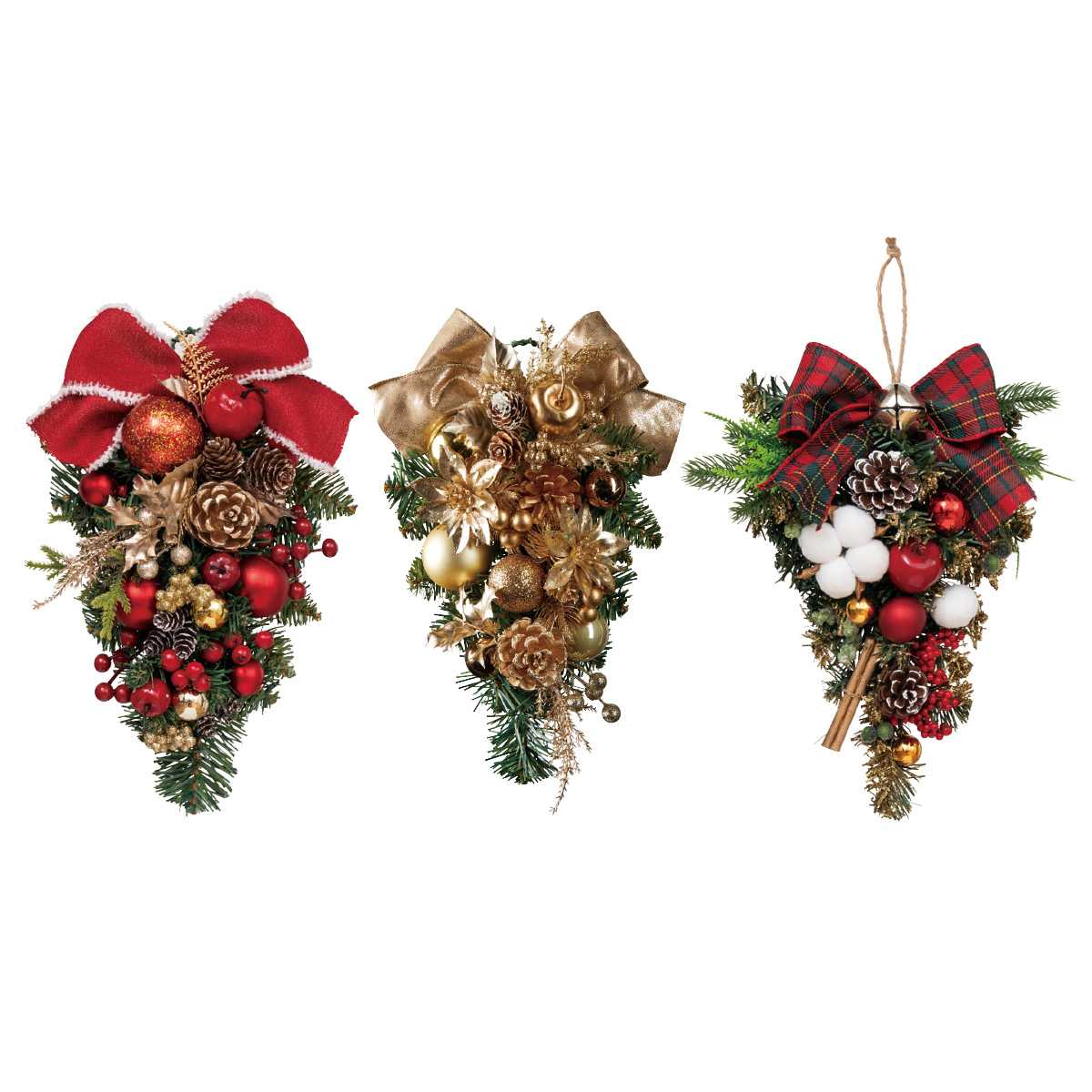 リボンスワッグ30cm レッドリボン