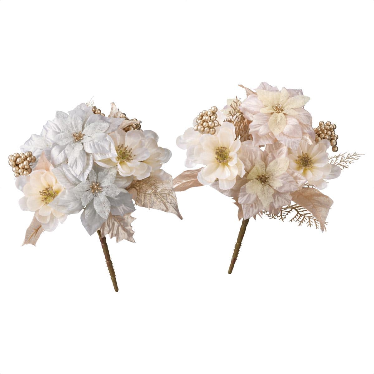 サラポインセチア造花ブッシュ34cm アイスブルー