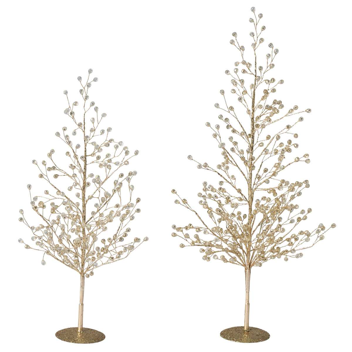 ワイヤービーズクリスマスツリーゴールド 小