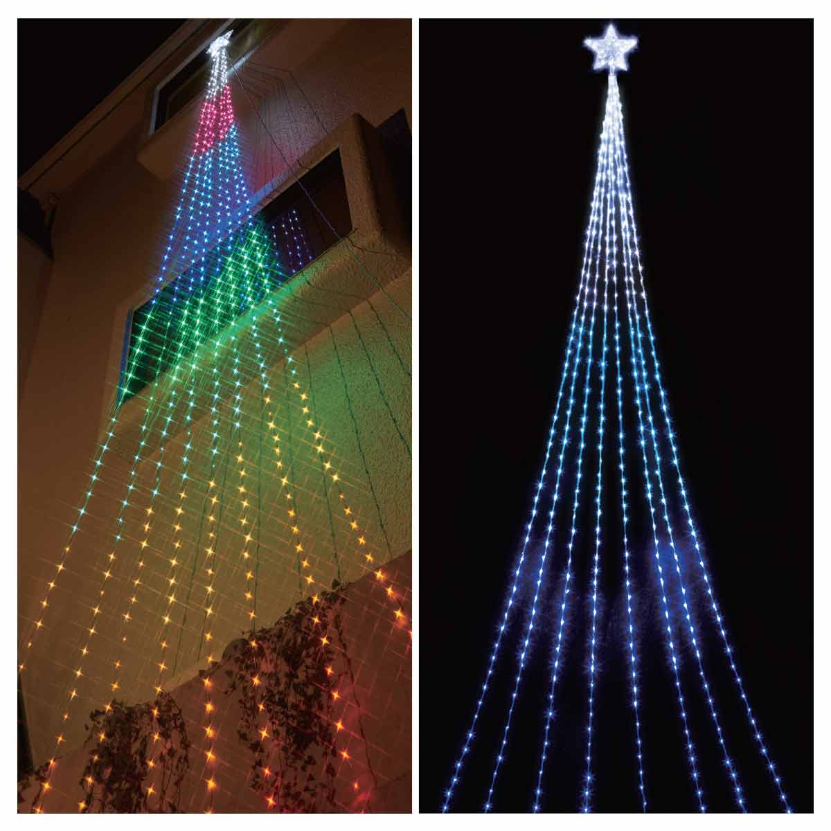 LED 690球 ドレープライト(7.5m) レインボー