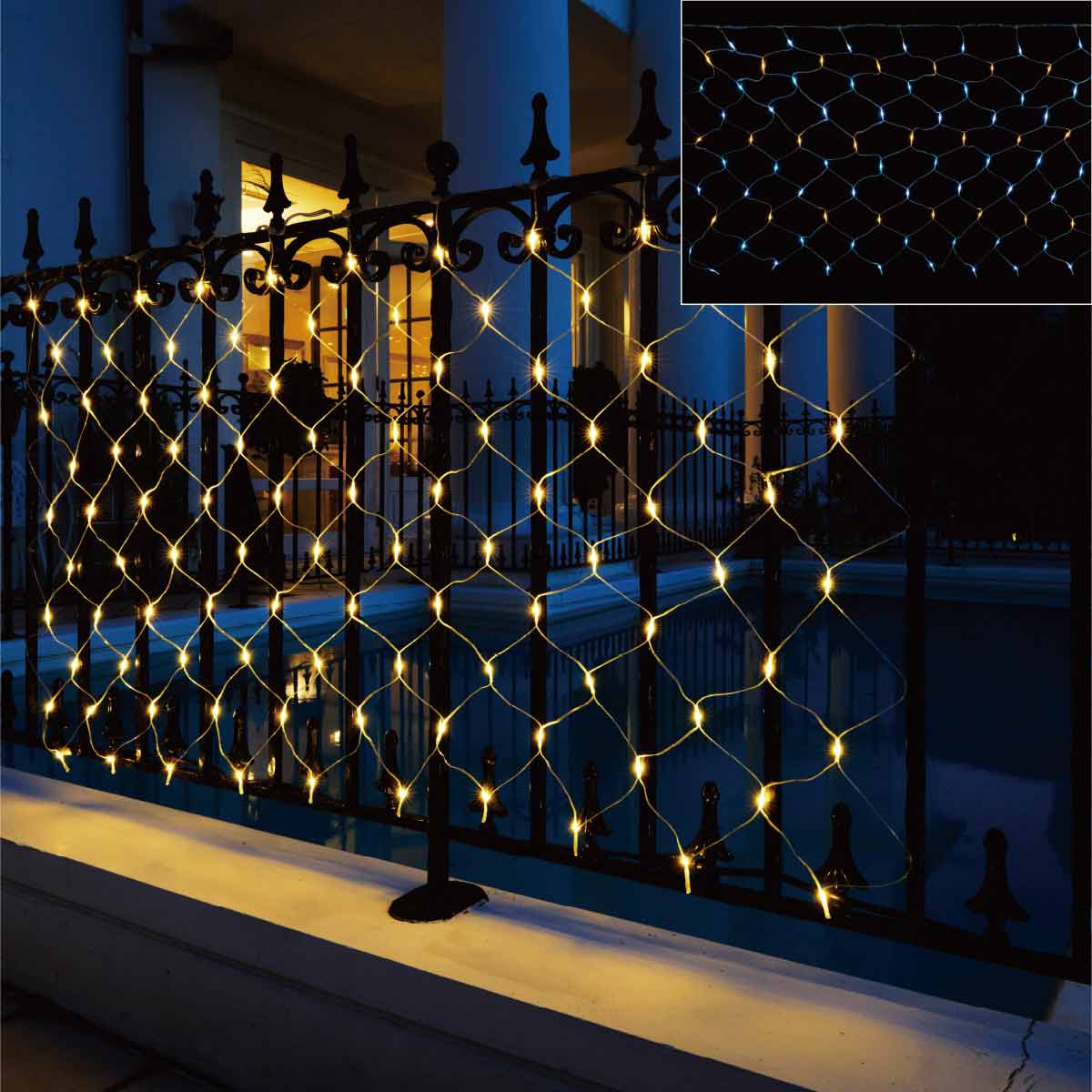 LED 100球 ネットライト 180×90cm ゴールド