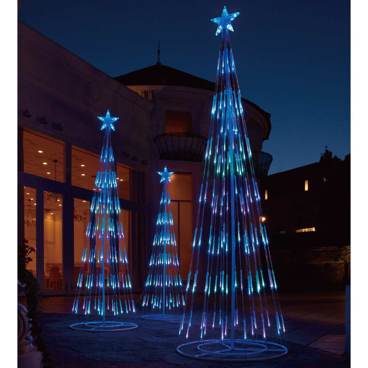 LEDシャイニングタワーライト クリスマスツリー ブルーグラデーション  高さ180cm
