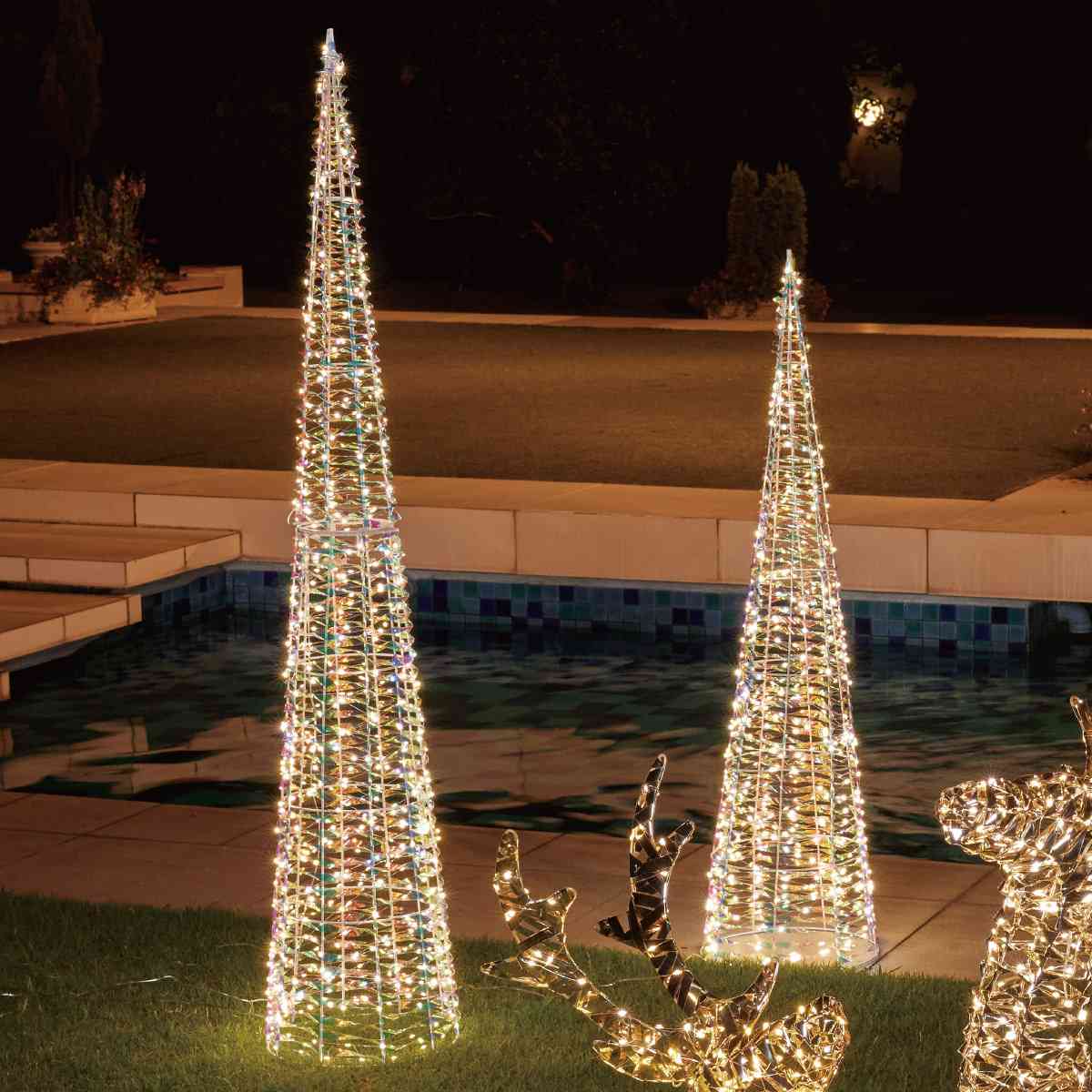 LEDホログラムリボンクリスマスツリー 高さ120cm