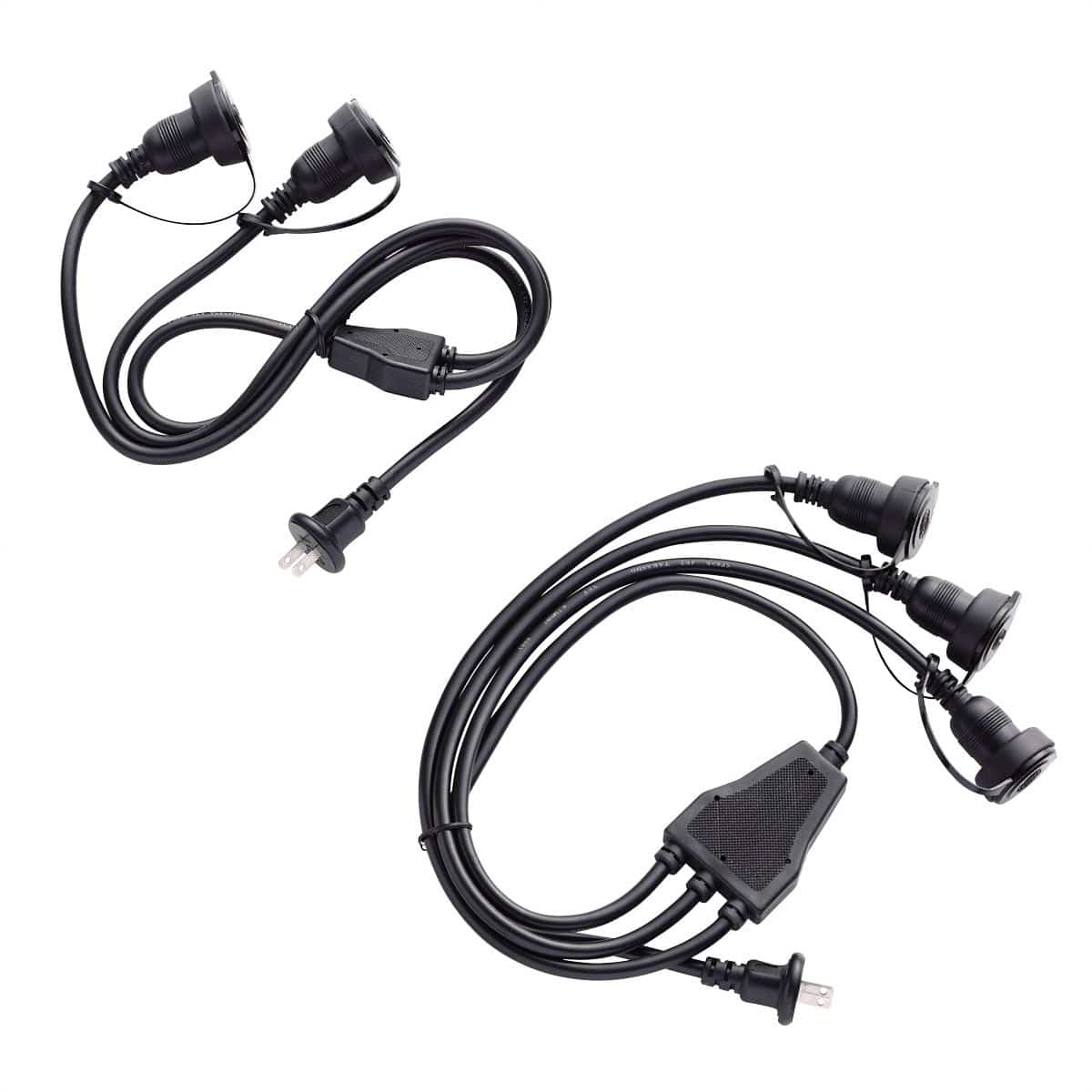 丸型ソケット用防滴分配コード 2分配