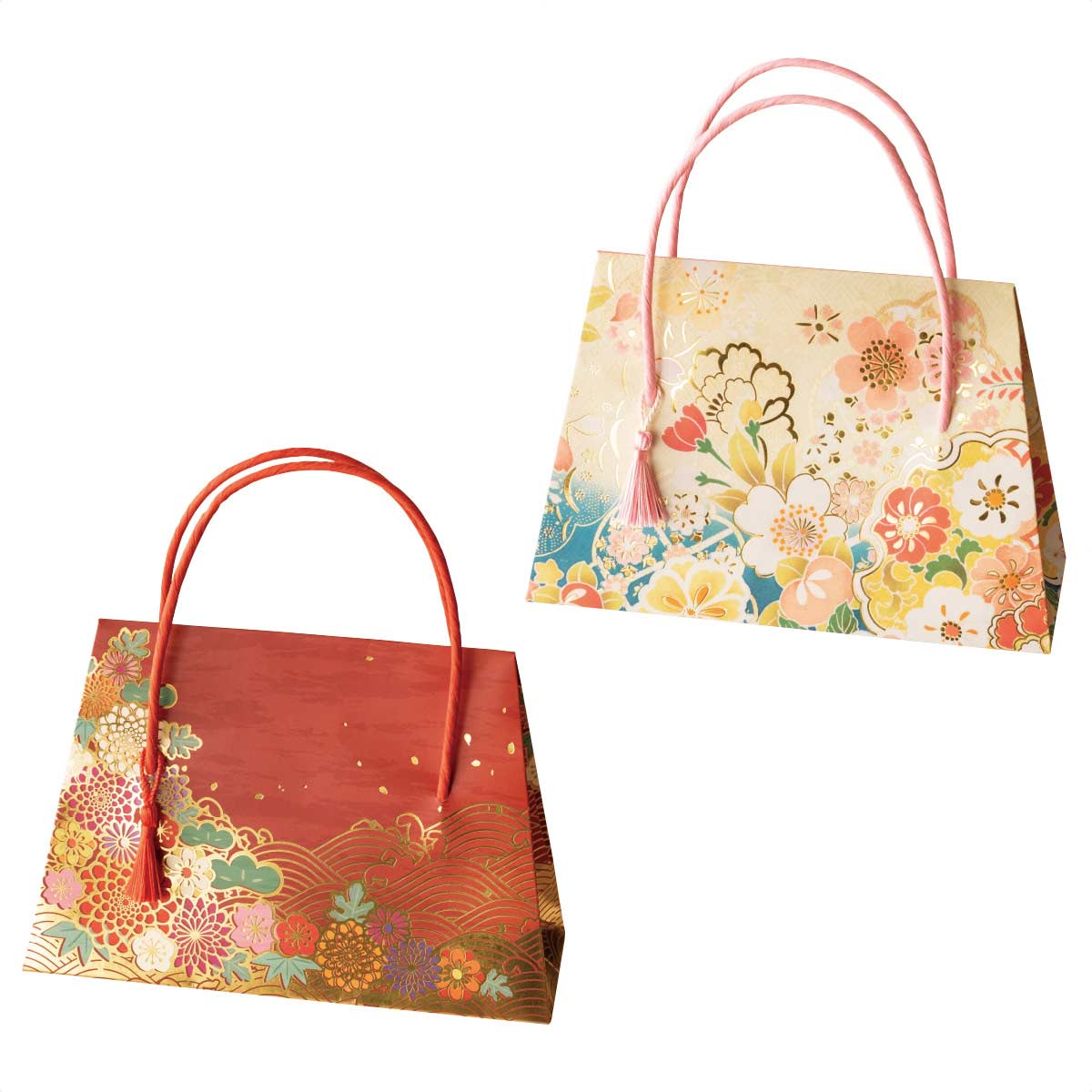 20枚 和風フラップペーパーバッグ レッド