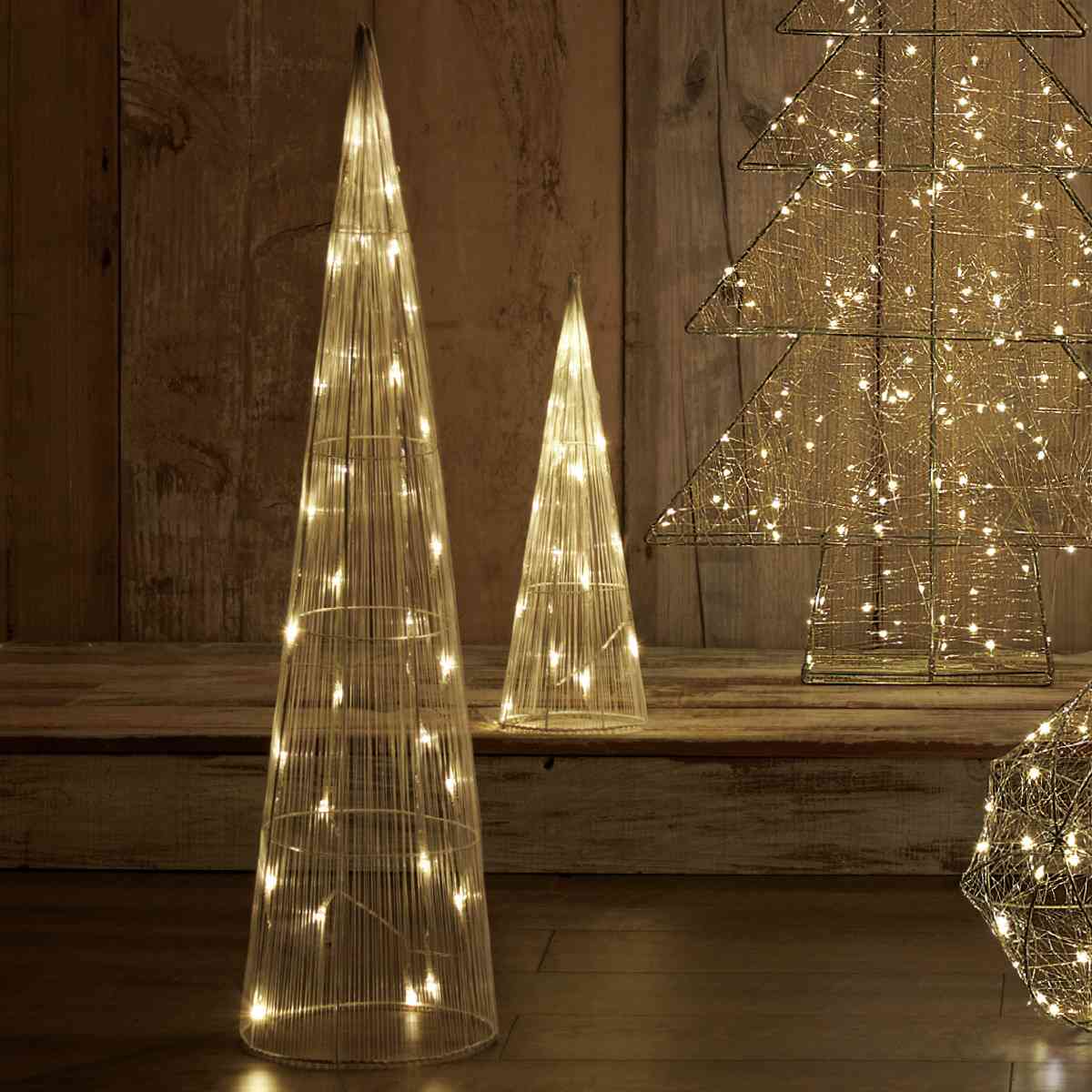 LEDワイヤーモチーフコーンクリスマスツリー 小