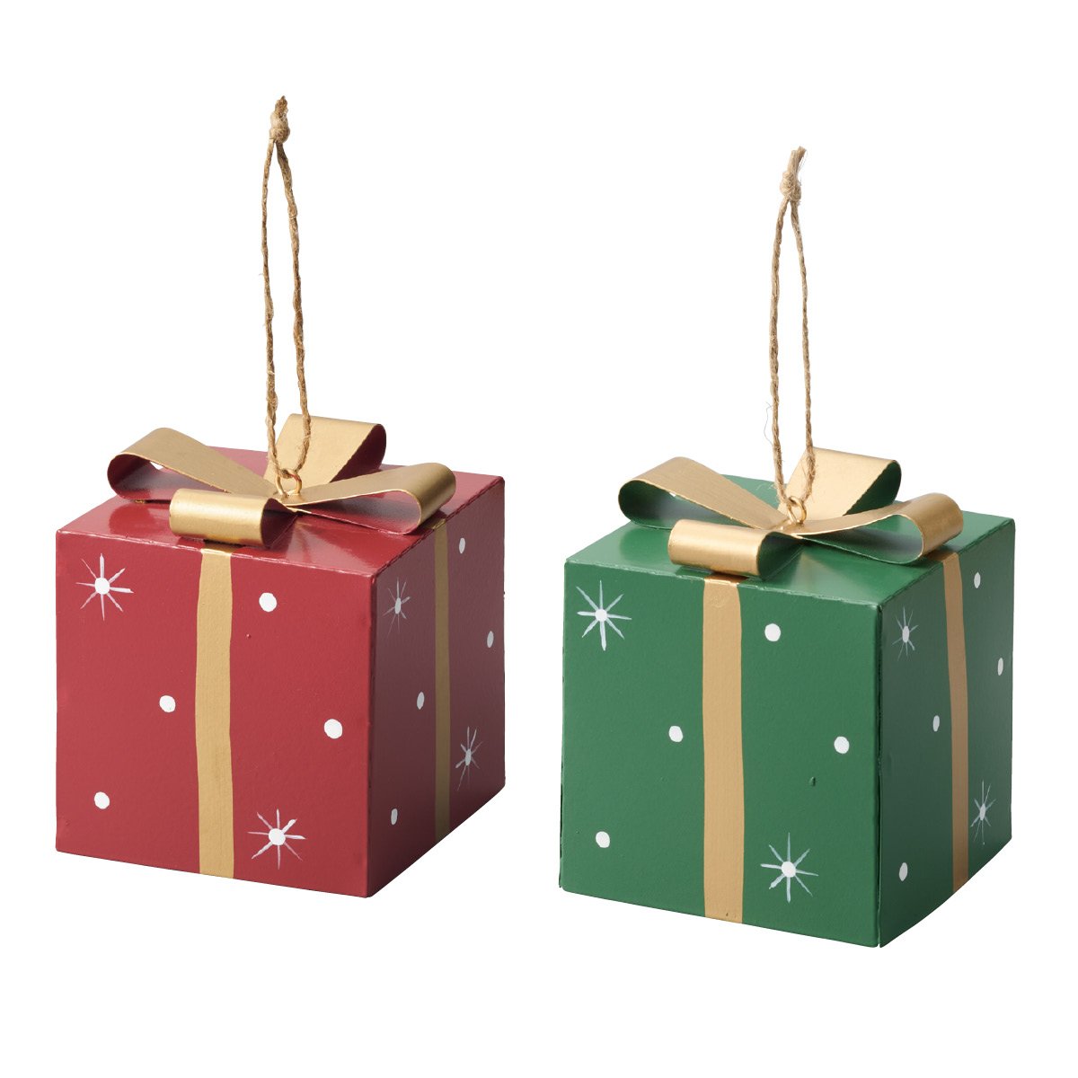 ブリキ ギフトボックス レッド