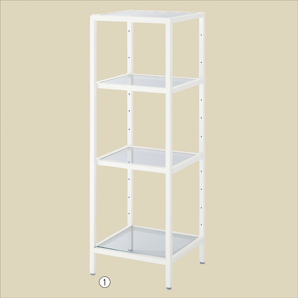 ボックスフレームラック 幅45cm〔ストエキオリジナル〕 4段 サテンブラック